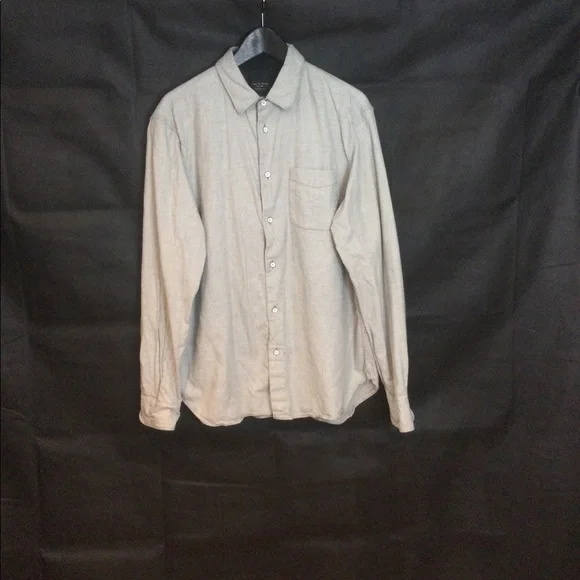 RAG AND BONE GREY CLASSIC FIT LONG SLEEVE BUTTON DOWN SHIRT EUC SZ XL